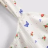 Ribbet pyjamasser-cami med sommerfuglemotiv