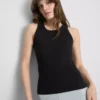 Ribbet racerback-tanktop med højt bomuldsindhold