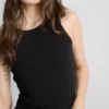 Ribbet racerback-tanktop med højt bomuldsindhold