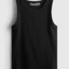 Ribbet racerback-tanktop med højt bomuldsindhold