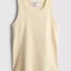 Ribbet racerback-tanktop med højt bomuldsindhold