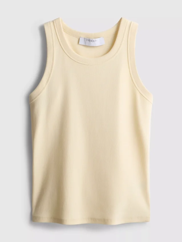 Ribbet racerback-tanktop med højt bomuldsindhold