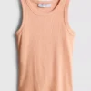Ribbet racerback-tanktop med højt bomuldsindhold