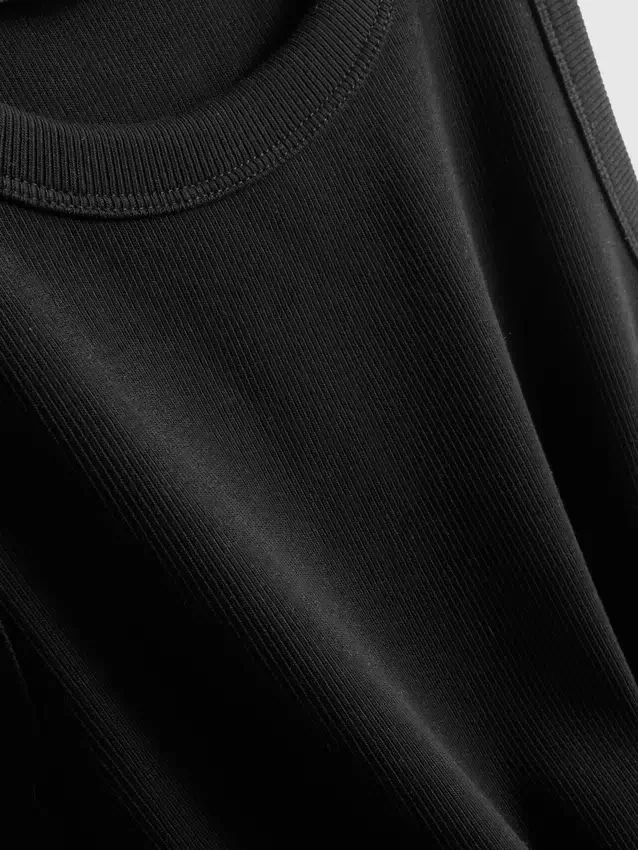 Ribbet racerback-tanktop med højt bomuldsindhold
