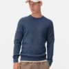 Ribbet sweater med rund hals