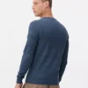 Ribbet sweater med rund hals