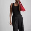 Ribbet tanktop i bomuldsblanding