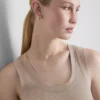 Ribbet tanktop i bomuldsblanding