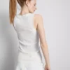 Ribbet tanktop i bomuldsblanding