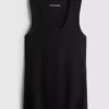 Ribbet tanktop i bomuldsblanding