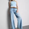 Ribbet tanktop med indbygget bh
