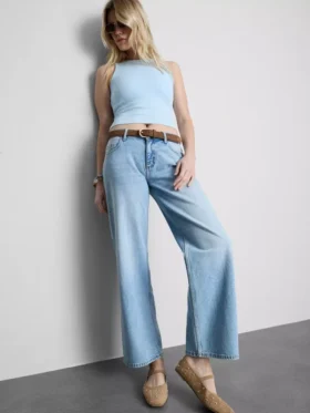 Ribbet tanktop med indbygget bh