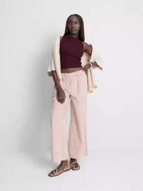 Ribbet tanktop med indbygget bh