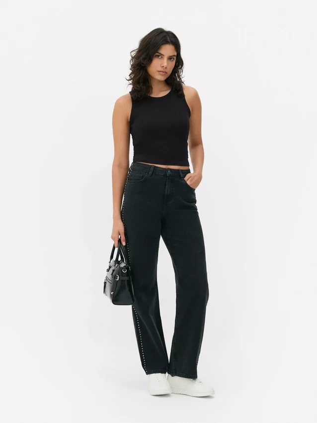 Ribbet tanktop med racerryg