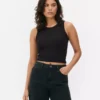 Ribbet tanktop med racerryg