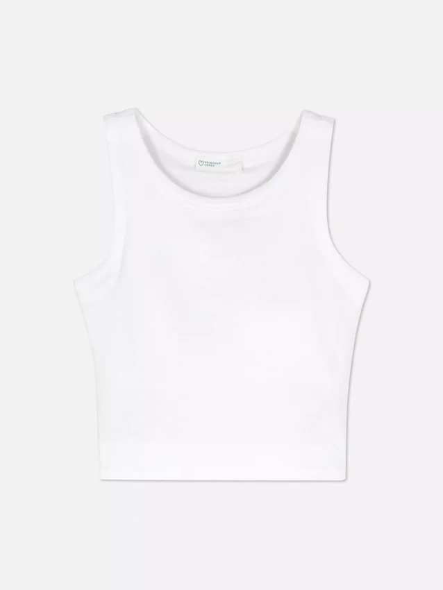 Ribbet tanktop med racerryg