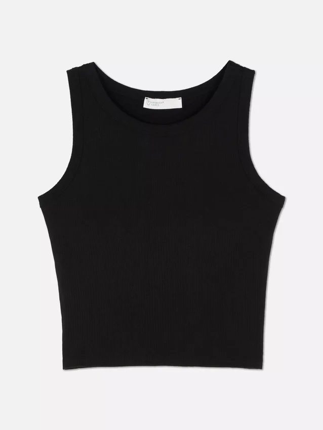 Ribbet tanktop med racerryg