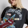 Rolling Stones-skjorte-kjole med grafisk print