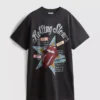 Rolling Stones-skjorte-kjole med grafisk print