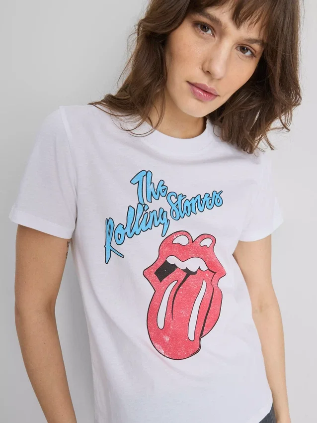 Rolling Stones-T-shirt i bomuld med grafisk print
