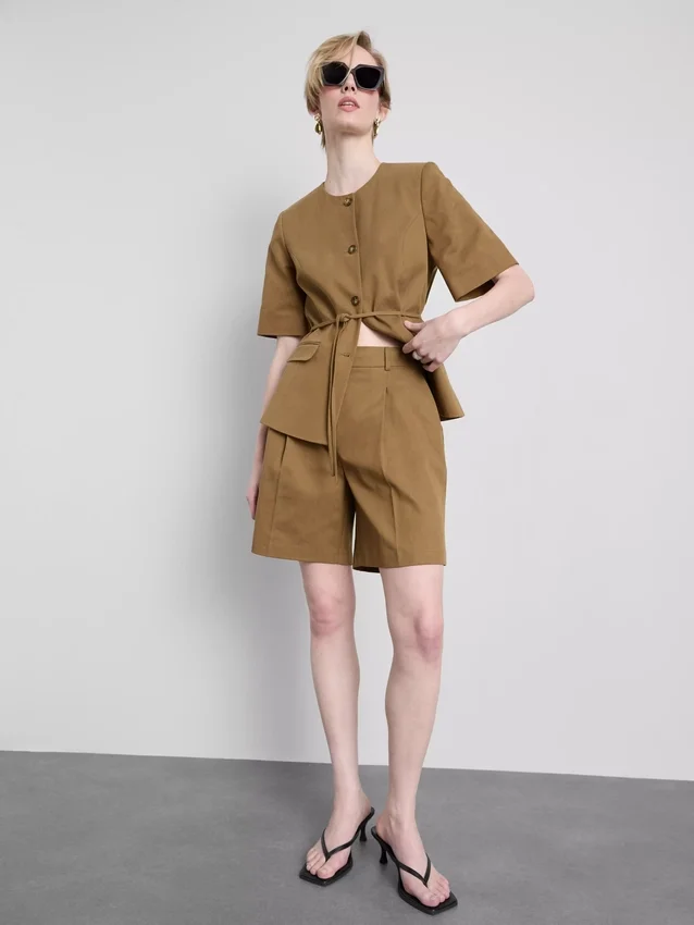 Safari-bermudashorts i bomuldsblanding
