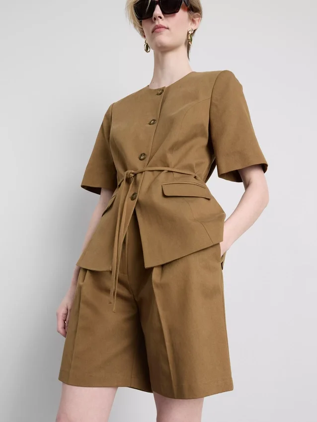 Safari-bermudashorts i bomuldsblanding