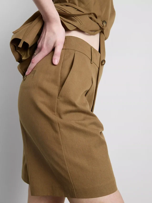 Safari-bermudashorts i bomuldsblanding