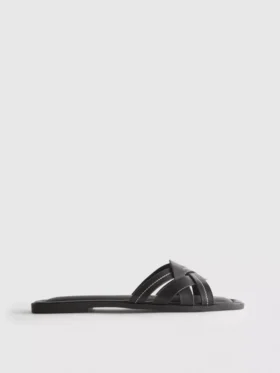 Sandaler i vævet imiteret læder