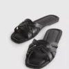 Sandaler i vævet imiteret læder