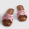 Sandaler i vævet imiteret læder