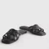 Sandaler i vævet imiteret læder