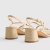 Sandaler med bred pasform, raffia-kant og blokhæl
