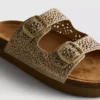 Sandaler med dobbelt spænde og dekorationer