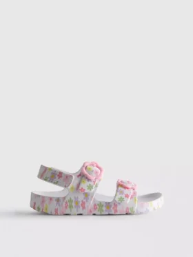 Sandaler med dobbelt spænde og print