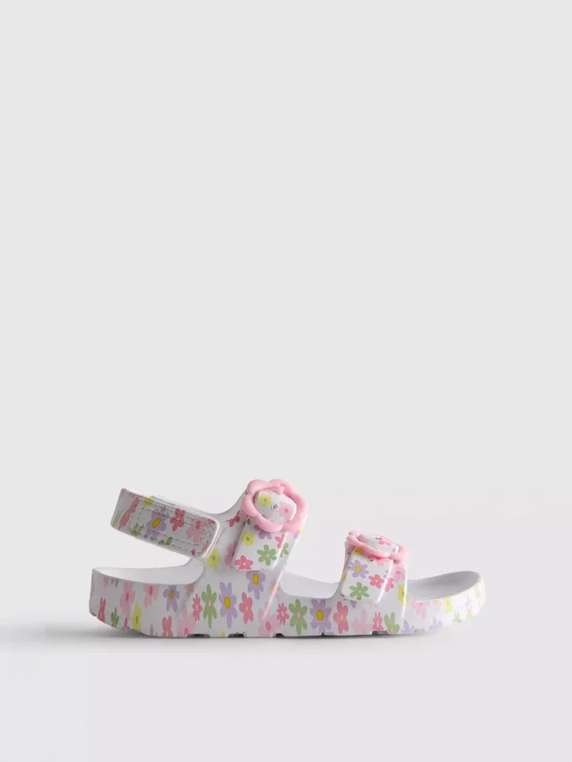 Sandaler med dobbelt spænde og print