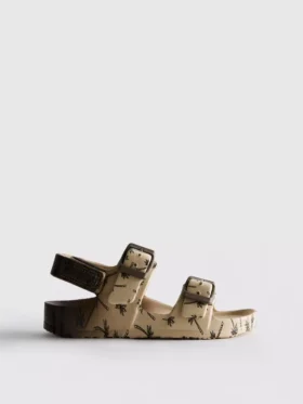 Sandaler med dobbelt spænde og print
