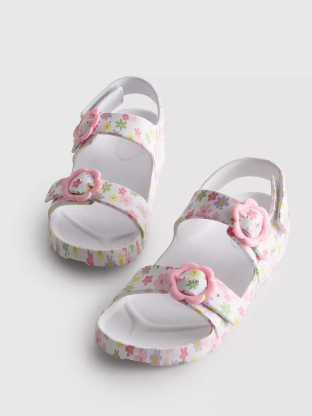 Sandaler med dobbelt spænde og print