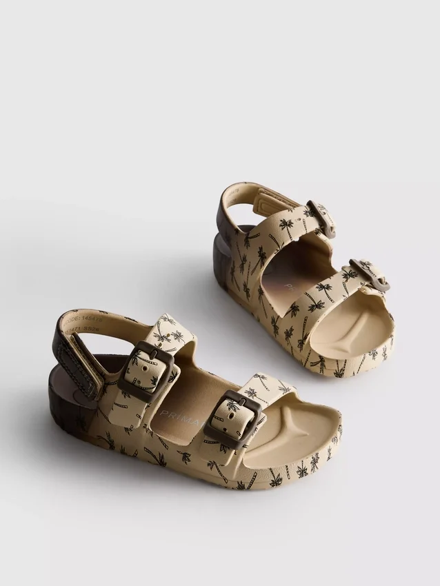 Sandaler med dobbelt spænde og print