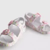 Sandaler med dobbelt spænde og print