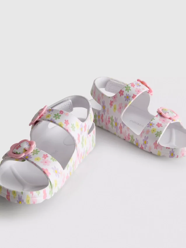 Sandaler med dobbelt spænde og print