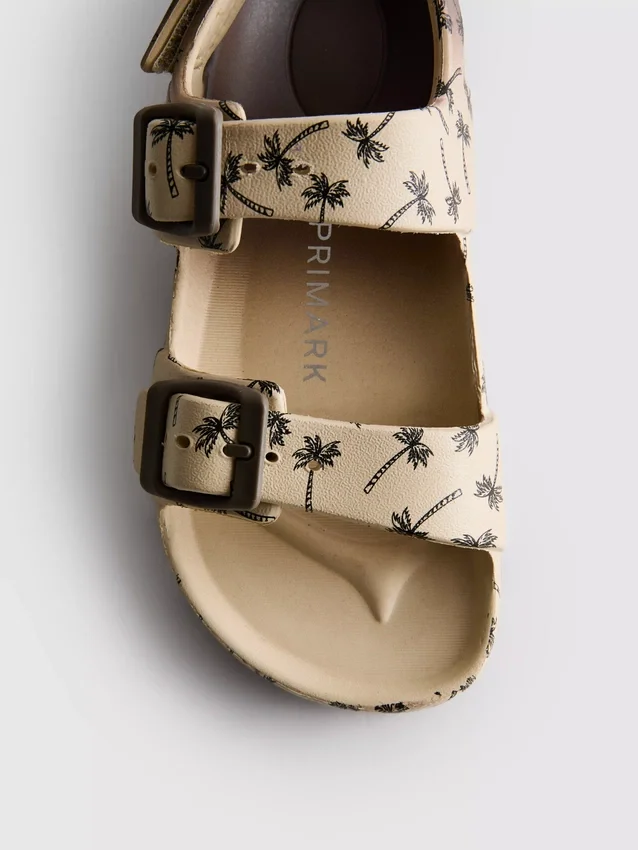 Sandaler med dobbelt spænde og print