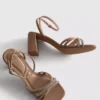 Sandaler med remme og rhinestone-højhælede sko