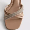 Sandaler med remme og rhinestone-højhælede sko