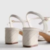 Sandaler med remme og vævet blokhæl