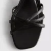 Sandaler med remme og vævet blokhæl