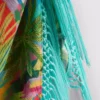 Sarong med frynser og tropisk print