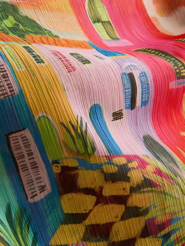 Sarong med frynser og tropisk print