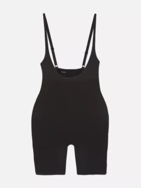 Shapewear-bodysuit med åben brystdel og længde til midt på låret