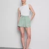 Shorts i bomuldsblanding med elastisk talje