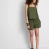 Shorts i bomuldsblanding med elastisk talje